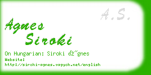 agnes siroki business card